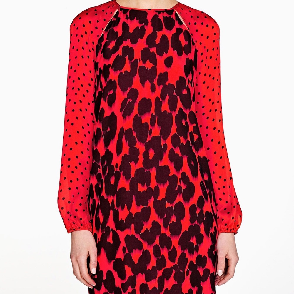 Moschino Cheap and Chic Red Leopard Shift Dress